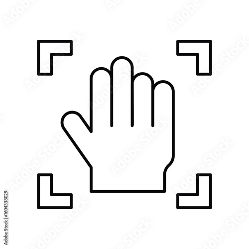 hand tracking line icon with white background vector stock illustration