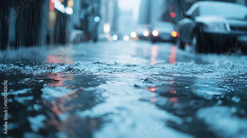  Flash flood warning on TV with breaking news crawl text (2)