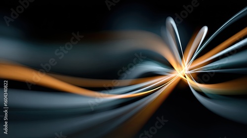 Dynamic abstract background featuring an atom model, highlighting quantum entanglement and futuristic concepts of nuclear science