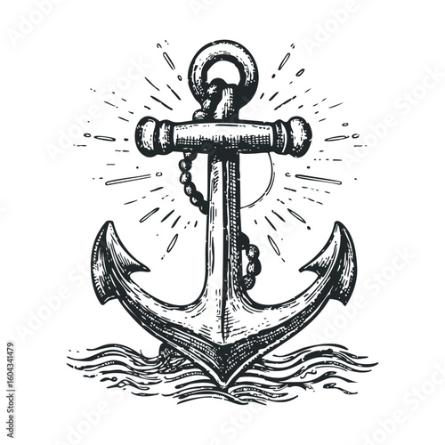 Nautical anchor design for marine themed decor and accessories