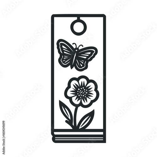 Decorative bookmark with butterfly and flower designs for reading