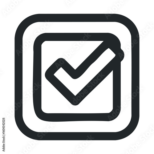 Check mark symbol in a square for approval and validation concepts
