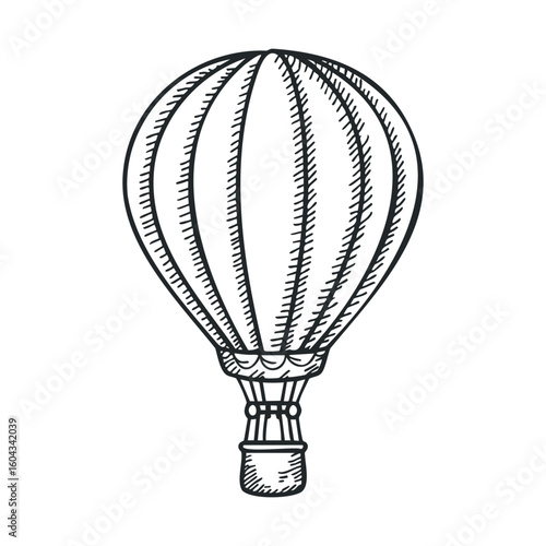 Hot air balloon adventure in vintage style for travel dreams