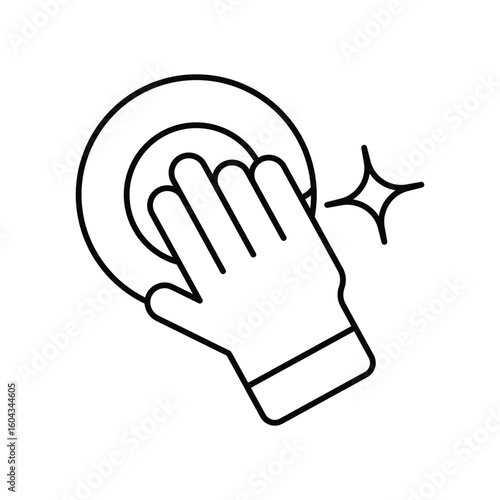 gesture control line icon with white background vector stock illustration