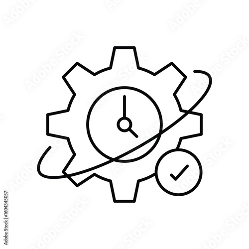 real time rendering line icon with white background vector stock illustration