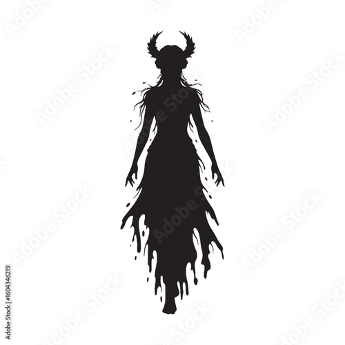 Vast Chaos digital black graphic, a high-quality asset for all digital creations – Chaos silhouette – Chaos Vector – Silhouette of Chaos – Greek god silhouette

