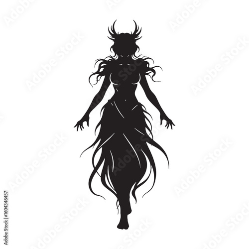 Authentic Chaos digital black visual, accurately portraying this beloved deity – Chaos silhouette – Chaos Vector – Silhouette of Chaos – Greek god vector

