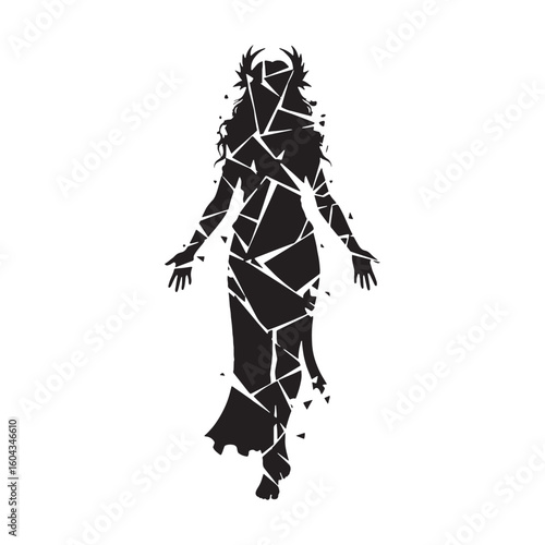 Versatile Chaos black vector asset, a truly modern digital image for diverse uses – Chaos silhouette – Chaos Vector – Silhouette of Chaos – Greek god silhouette


