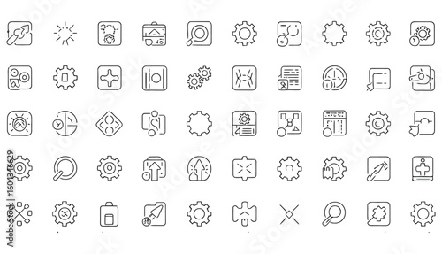 Vector art of handdrawn settings tools and user interface icons