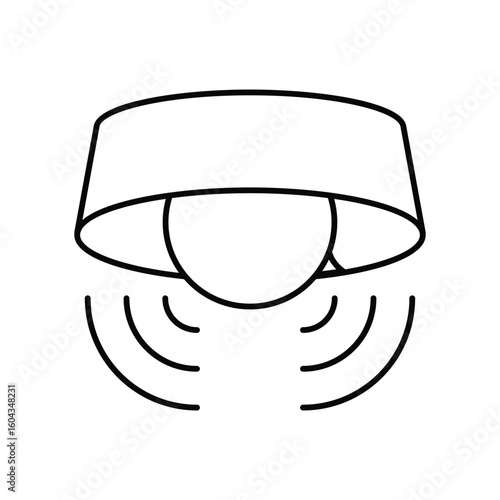 motion sensor line icon with white background vector stock illustration