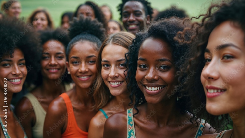 Fototapeta premium Diverse Group of Happy Women Celebrating Together Outdoors