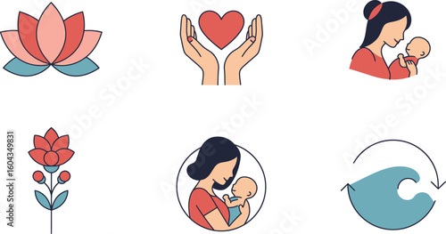 Postpartum Care & Maternal Support Icons