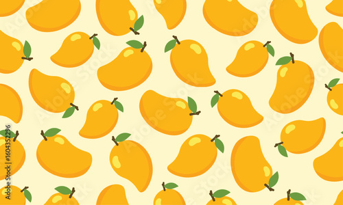 illustration of mango fruits seamless pattern design background decoration