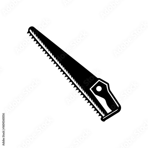 saw with a concave blade edge silhouette vector art