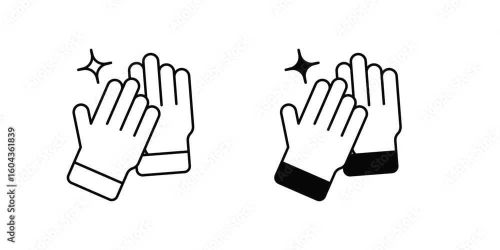Obraz premium smart gloves set icon with white background vector stock illustration