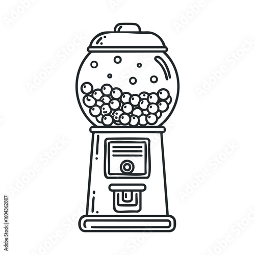 Retro gumball machine with colorful candies for events