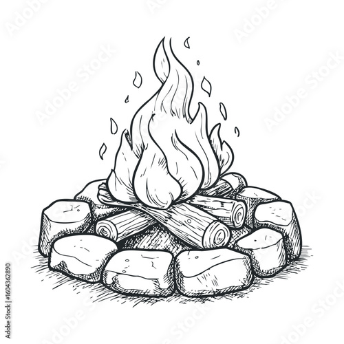 Cozy campfire in the wilderness setting for outdoor gatherings