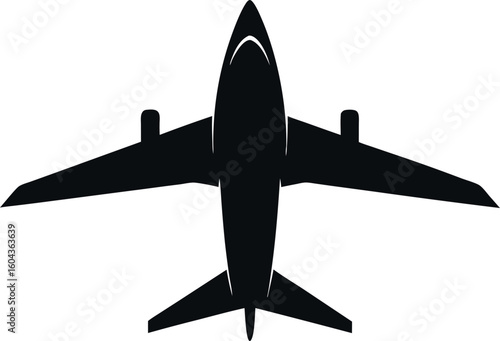 plane silhouette vector, airplane black icon