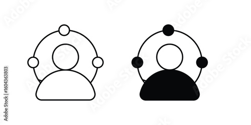 immersive experience set icon with white background vector stock illustration