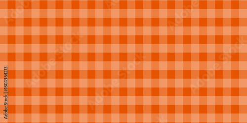 orange gingham or pattern. Fall or Thanksgiving textile pattern for tablecloths, picnic blankets, basket napkins, shirts, or handkerchiefs. Cotton, linen, or flannel design. Flat vector illustration.