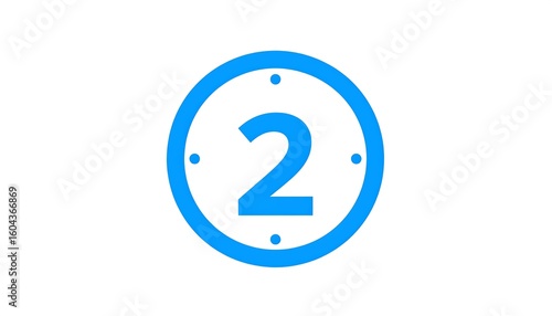 Blue circle with the number two Free Download Blue circle with the number two - GFXLoad