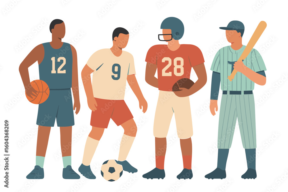 Fototapeta premium Diverse athletes in sports uniforms