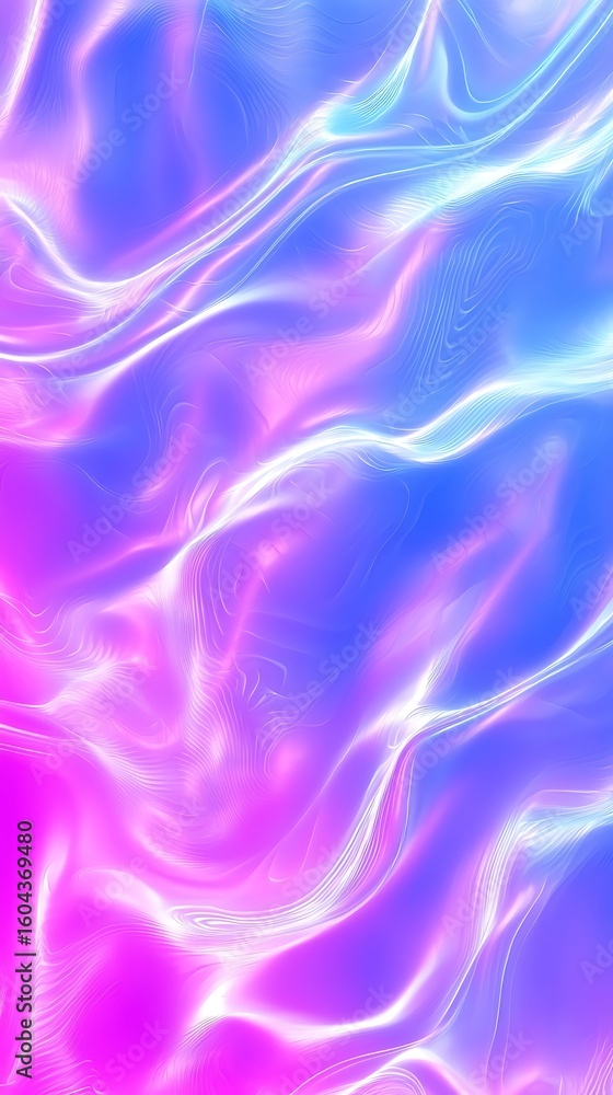 Naklejka premium Ethereal Waves of Soft Pastel Colors with Fluid Motion in Shades of Blue and Pink for Abstract Backgrounds or Textures