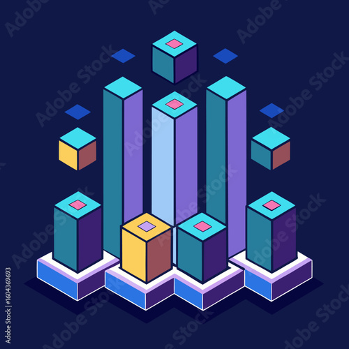 blockchain-cubes-forming-bar-chart-towers---decent.svg