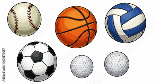 Set of sports balls