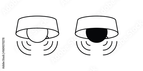 motion sensor set icon with white background vector stock illustration