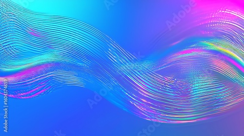 Abstract Wavy Lines in Vivid Colors Creating Dynamic Flowing Patterns on a Gradient Background