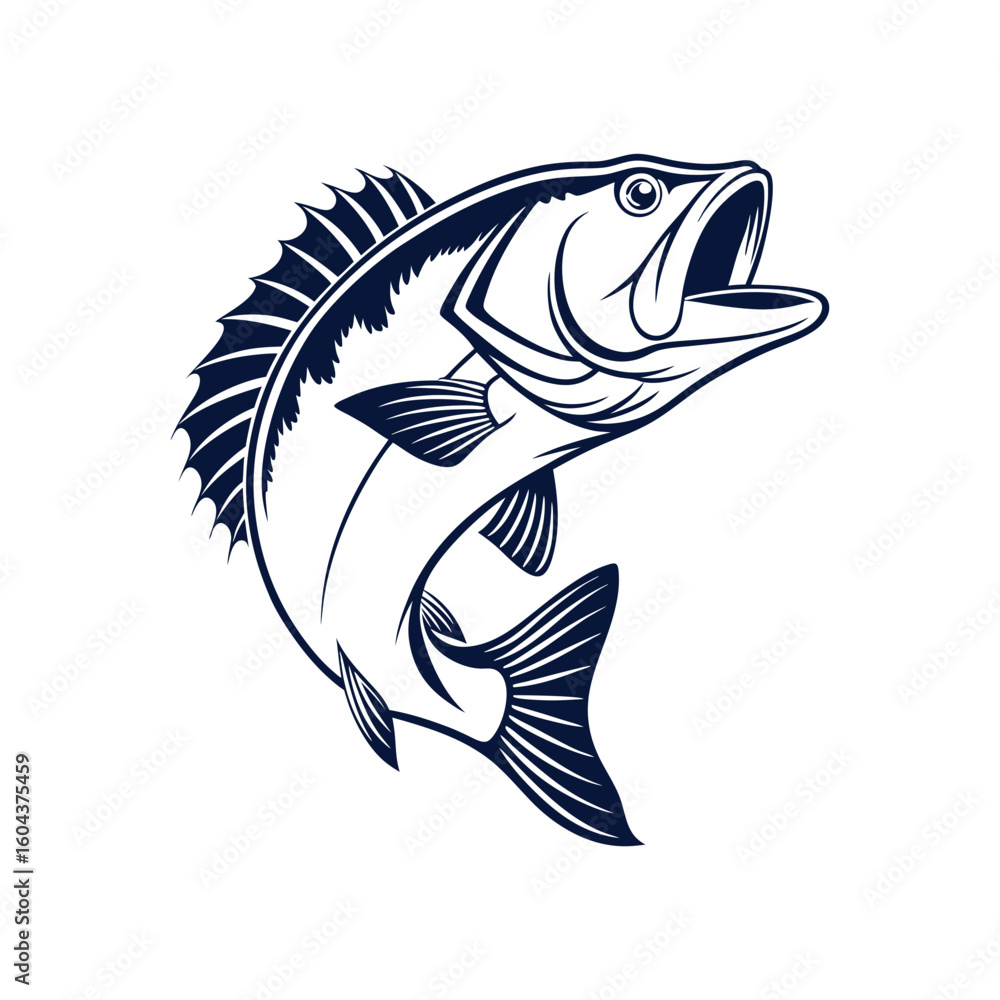 Fototapeta premium school bass silhouette vector art
