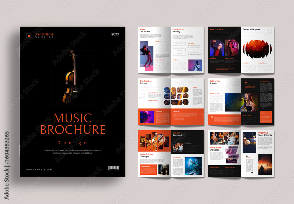 Elegant Classical Music Program Brochure Design Template Stock Template ...