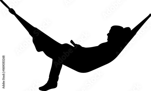 Relaxed Hammock Lounger Silhouette