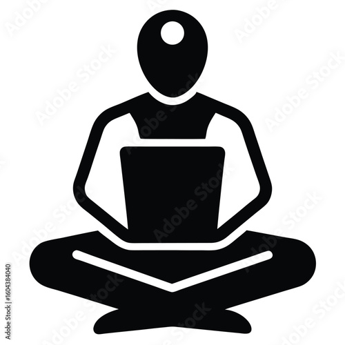 isolated online yoga icon on white background