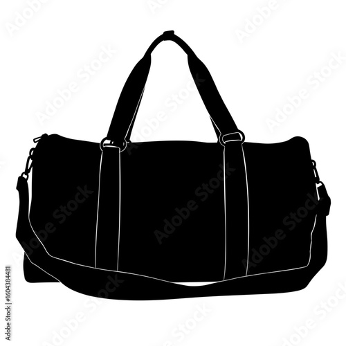 Silhouette of travel duffel bag with leather straps – Nomadic elegance, weekend style