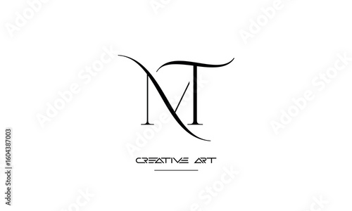 MT, TM, M, T abstract letters logo monogram