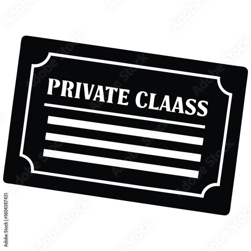 isolated private class booking card on white background