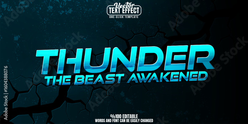Thunder editable text effect, customizable thor and god 3d font style