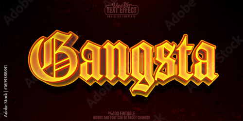 Gangsta editable text effect, customizable money and urban 3d font style