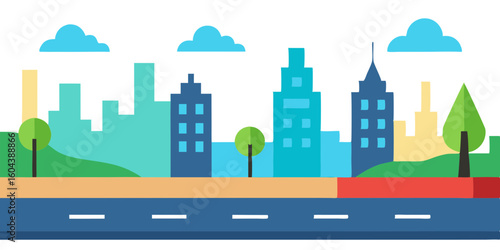 seamless cartoon city landscape vector unending