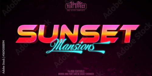 Retro editable text effect, customizable space and 80s 3d font style