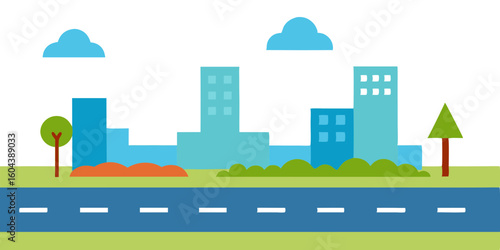 Canvas Print seamless cartoon city landscape vector unending