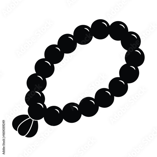 isolated sandalwood beads on white background