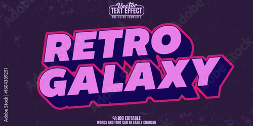 Retro editable text effect, customizable space and poster 3d font style