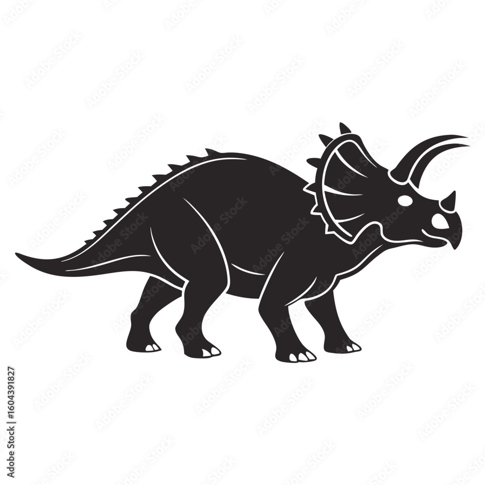 Fototapeta premium Minimalist Dinosaur Silhouettes Ceratopsian Group