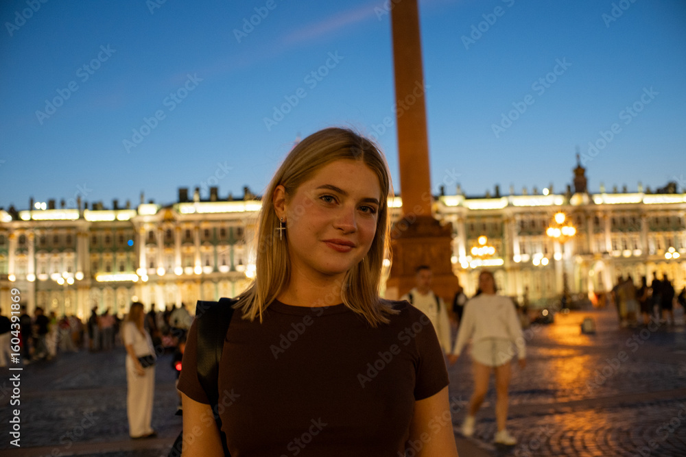 Fototapeta premium young woman in saint petersburg