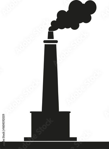 Solid Flat Minimal Chimney Smoke Silhouette