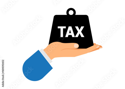 Businessmen are burdened with heavy taxes. Stock Illustration