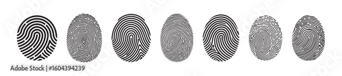 Set fingerprint scanning icon sign – stock Fingerprint scanning icon sign vector.